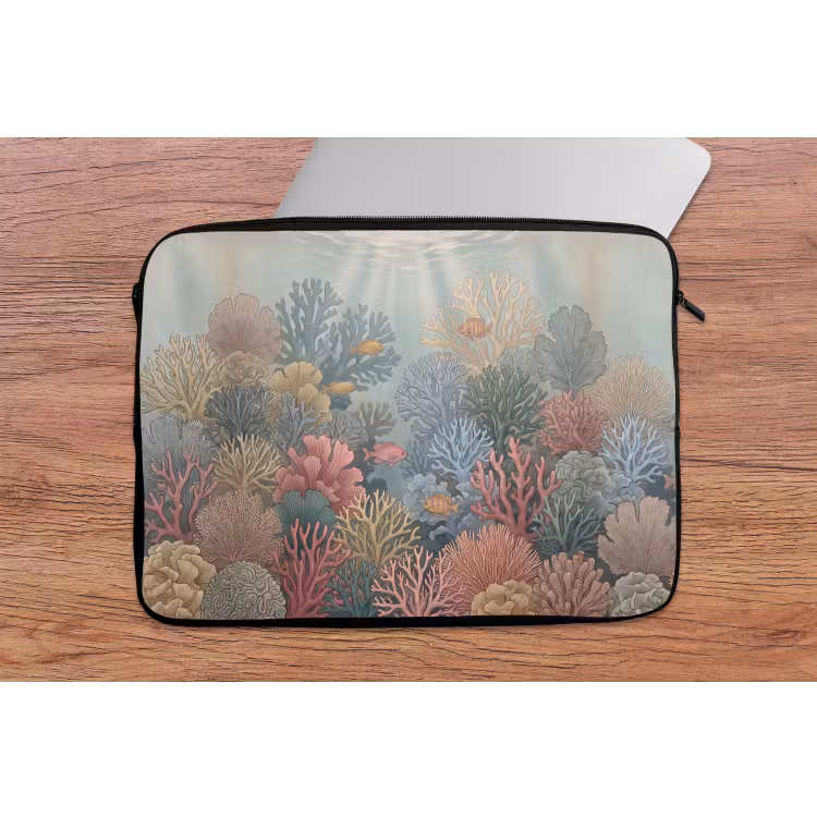 Zee - Koraal - Vis - Natuur - Kleurrijk laptophoes neopreen klein -tafel
