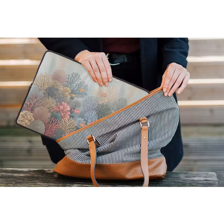Zee - Koraal - Vis - Natuur - Kleurrijk laptophoes neopreen klein -tas