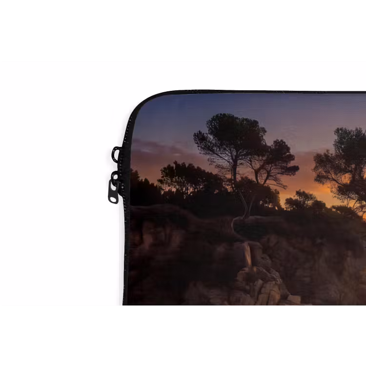 Zee - Kust - Zonsondergang - Natuur - Oranje laptophoes neopreen klein -detail