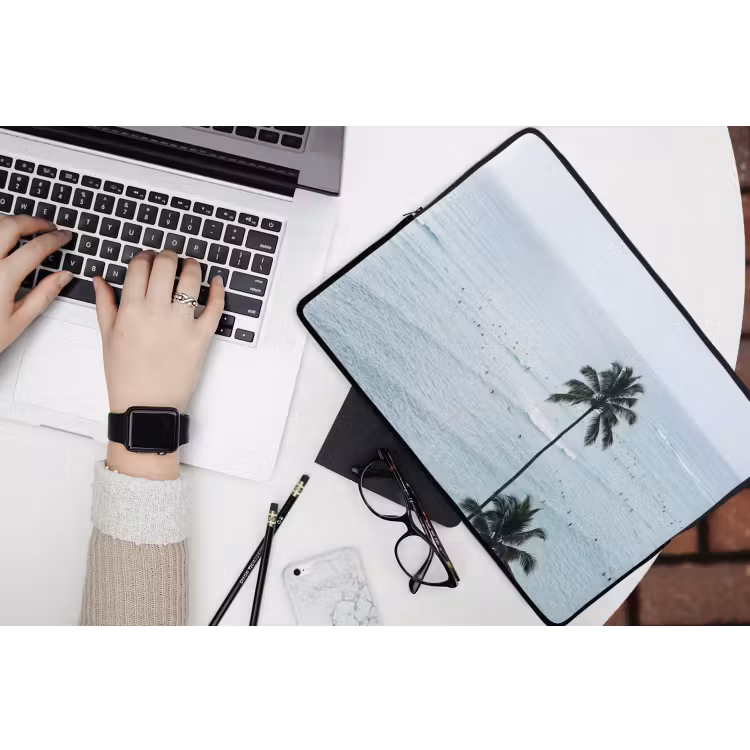 Oceaan - Palmbomen - Surfers laptophoes neopreen klein -bureau