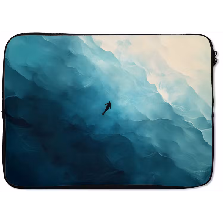 Zee - Silhouet - Abstract - Blauw laptophoes neopreen klein -zkaufland3dotto