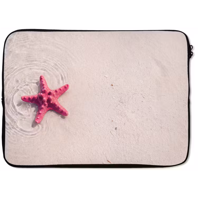 Zeeleven - Zeester - Strand - Roze - Water laptophoes neopreen klein -zkaufland3dotto