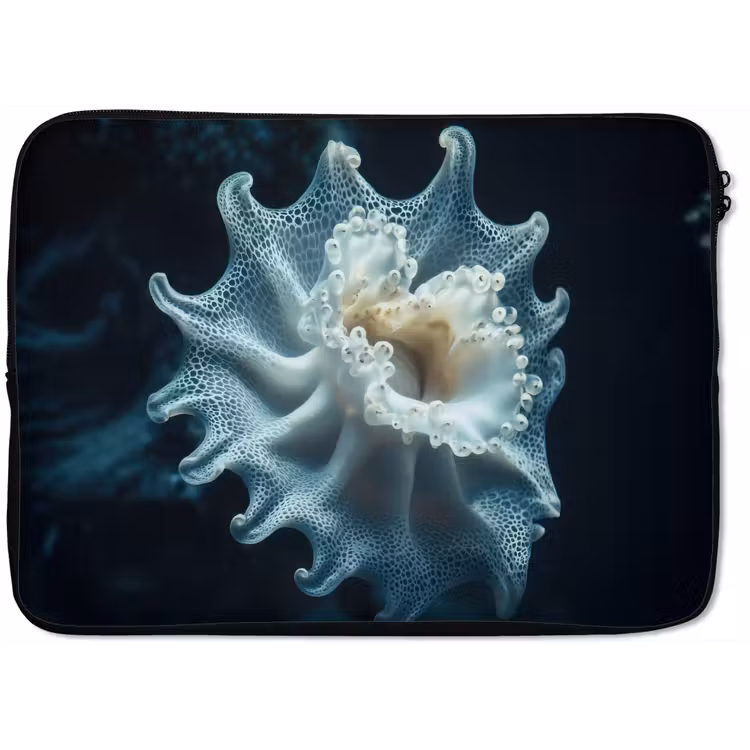 Zeewezen - Wit - Golven - Water laptophoes neopreen klein -zkaufland3dotto