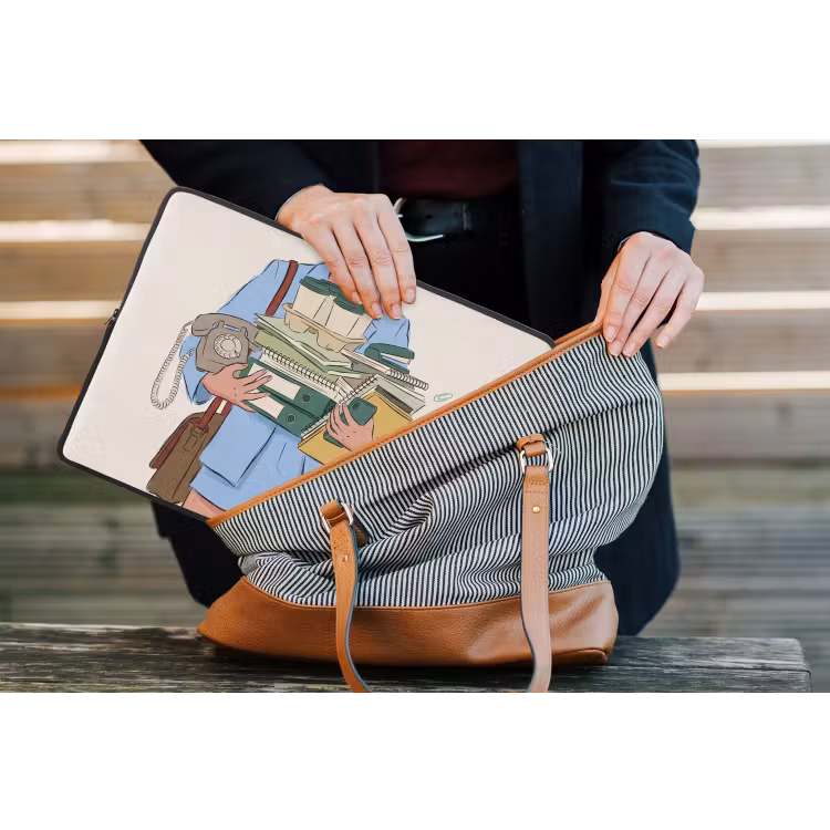 Mens - Kantoorartikelen - Werk - Modern laptophoes neopreen klein -tas
