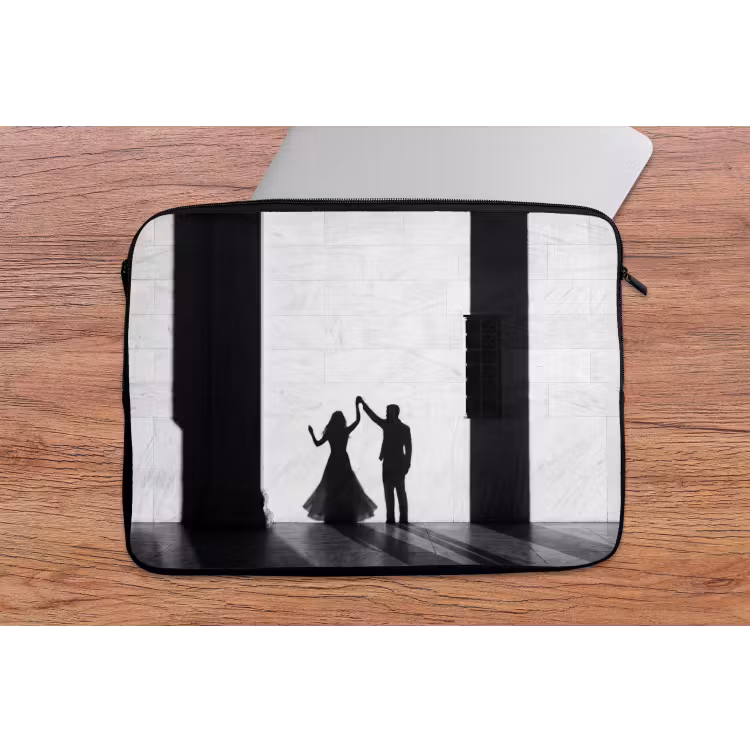 Mensen - Schaduw - Dans - Zwart-wit - Liefde laptophoes neopreen klein -tafel