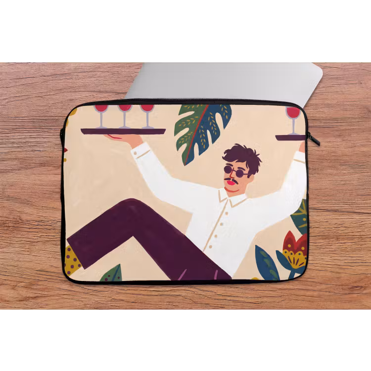 Mensen - Dienblad - Eten - Modern - Kleurrijk laptophoes neopreen klein -tafel