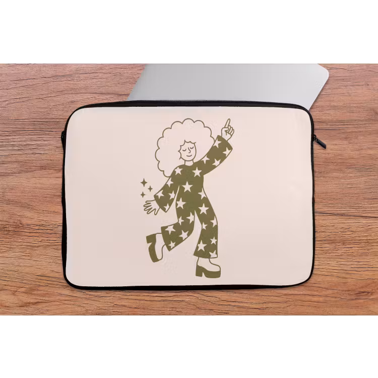 Mensen - Dansend - Feest - Vintage - Groen laptophoes neopreen klein -tafel