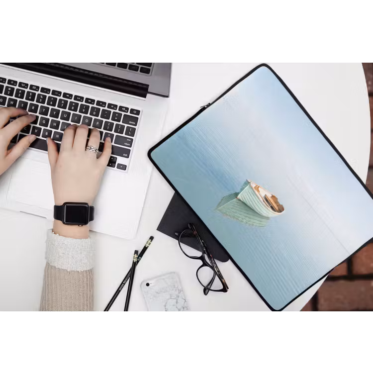 Minimalistisch - Boot - Zee laptophoes neopreen klein -bureau