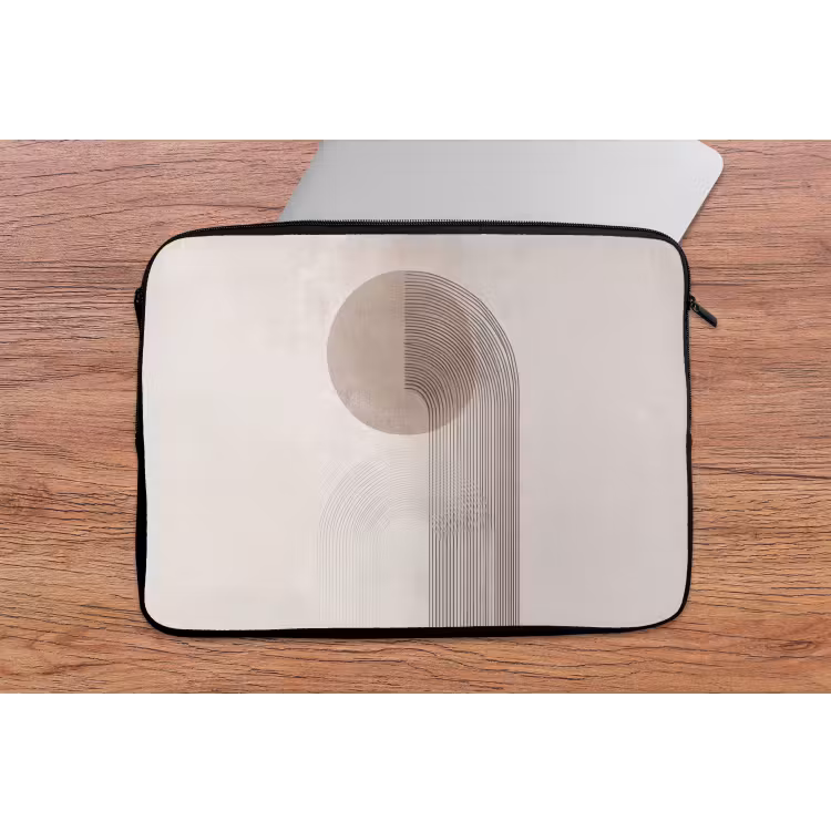 Minimalistisch - Cirkel - Lichtgrijs laptophoes neopreen klein -tafel