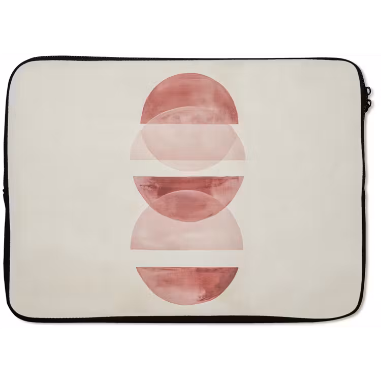 Minimalistisch - Cirkels - Roze laptophoes neopreen klein -zkaufland3dotto
