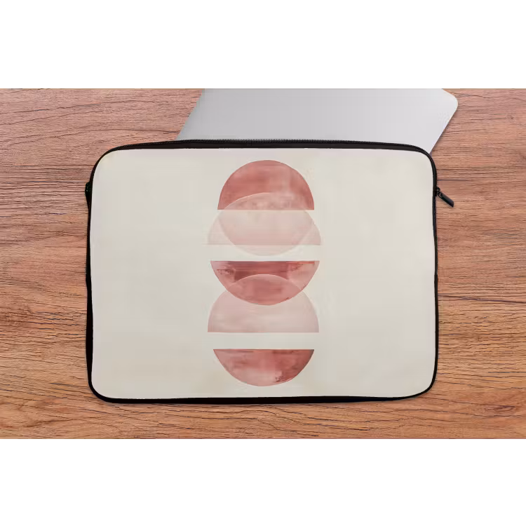 Minimalistisch - Cirkels - Roze laptophoes neopreen klein -tafel