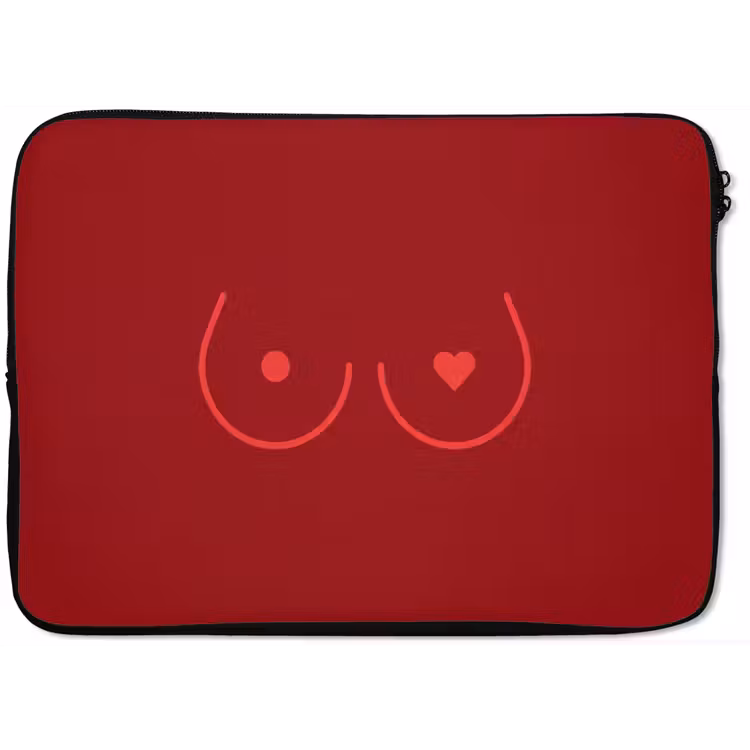 Minimalistisch - Lijnillustratie - Rood laptophoes neopreen klein -zkaufland3dotto