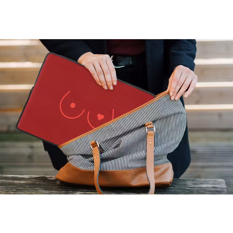 Minimalistisch - Lijnillustratie - Rood laptophoes neopreen klein -tas