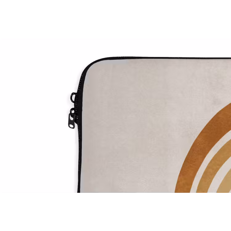 Minimalistisch - Boog - Lijnen - Beige laptophoes neopreen klein -detail