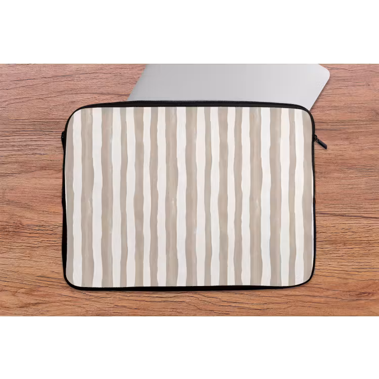 Minimalistisch - Strepen - Beige laptophoes neopreen klein 279 -tafel