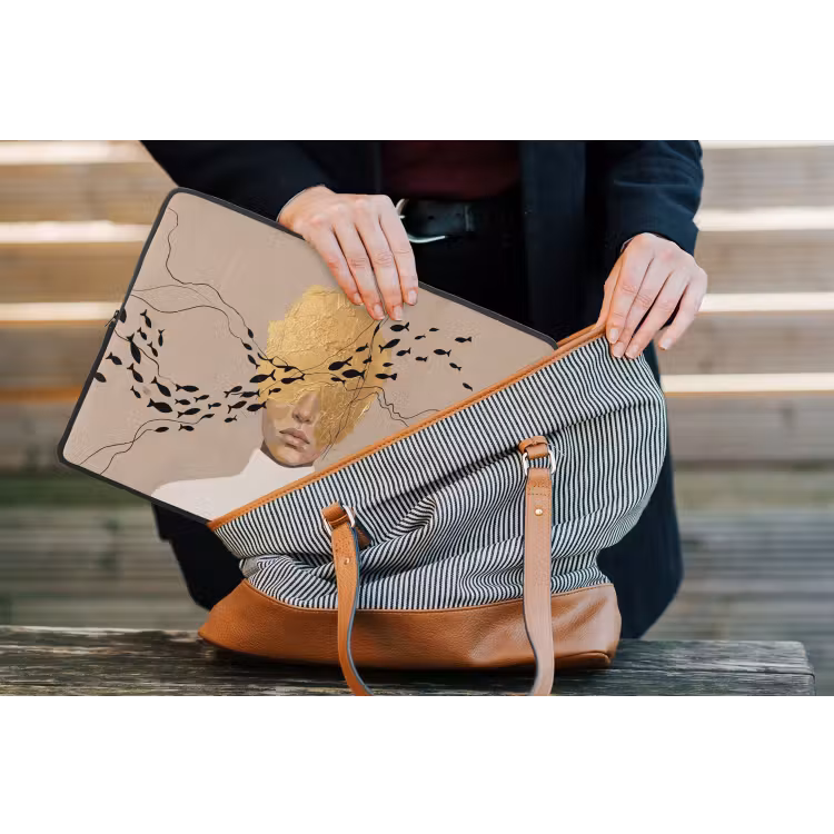 Modern - Vrouw - Goud laptophoes neopreen klein -tas