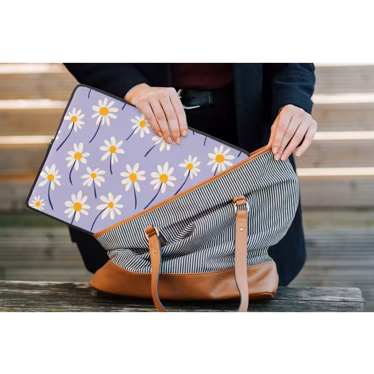 Modern - Madelief - Paars laptophoes neopreen klein 279 -tas