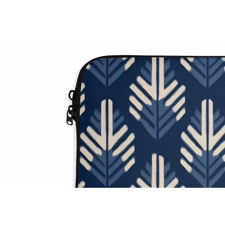Modern - Patroon - Blauw laptophoes neopreen klein 279 -detail