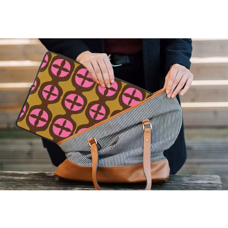 Modern - Patroon - Roze laptophoes neopreen klein 279 -tas
