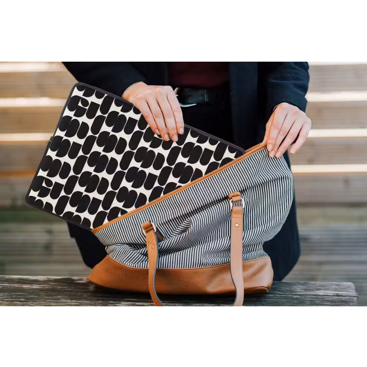 Modern - Patroon - Zwart laptophoes neopreen klein 279 -tas