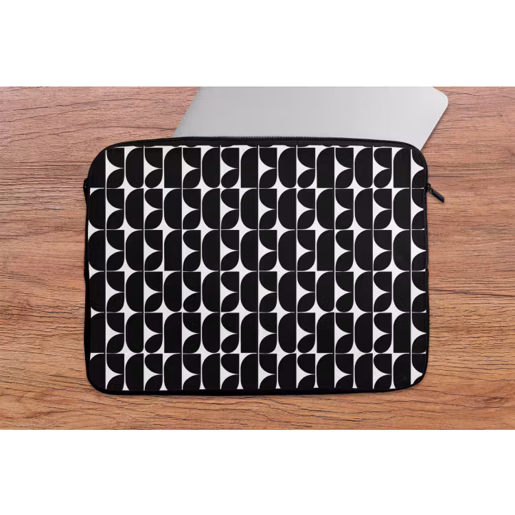 Modern - Geometrisch - Zwart laptophoes neopreen klein 279 -tafel