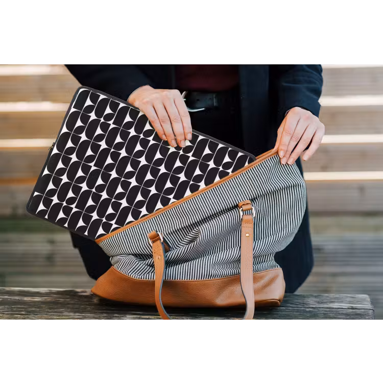 Modern - Geometrisch - Zwart laptophoes neopreen klein 279 -tas