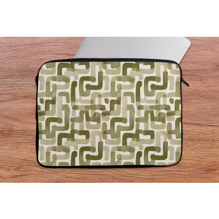 Modern - Grafisch - Groen laptophoes neopreen klein 279 -tafel
