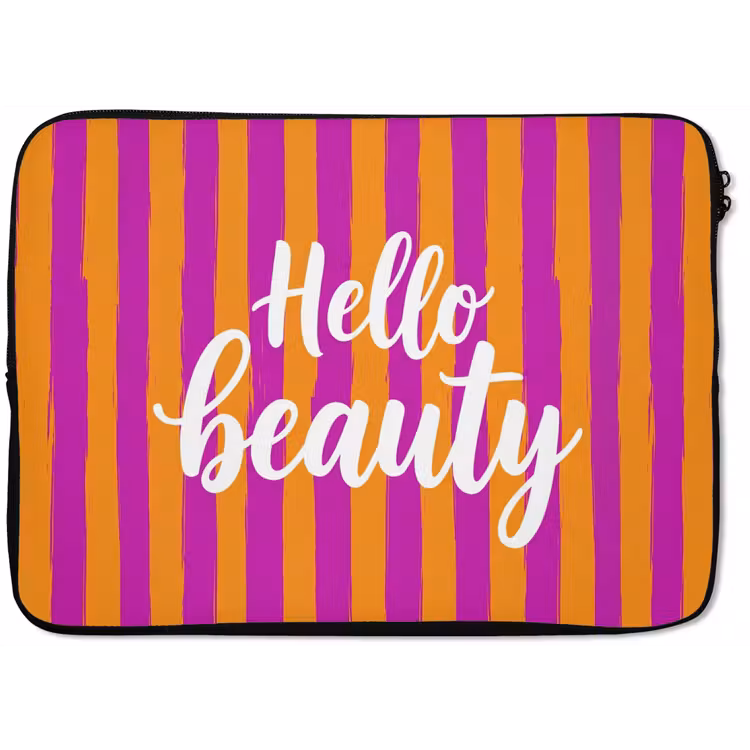 Modern - Hello - Oranje laptophoes neopreen klein -zkaufland3dotto