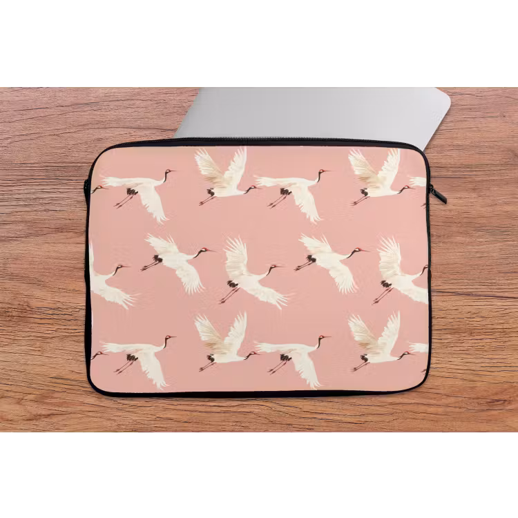 Modern - Kraanvogels - Roze laptophoes neopreen klein 279 -tafel