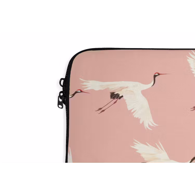 Modern - Kraanvogels - Roze laptophoes neopreen klein 279 -detail