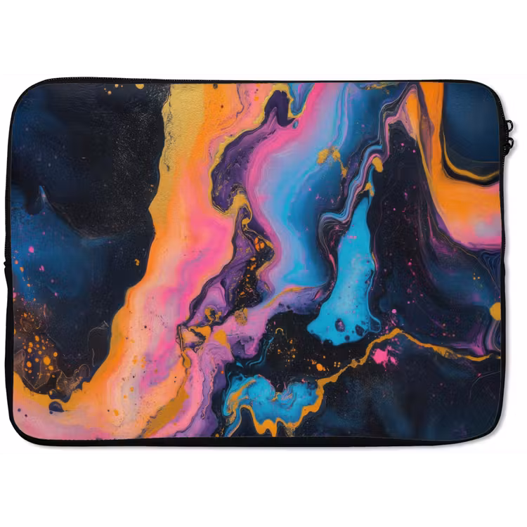 Modern - Marmer - Oranje laptophoes neopreen klein -zkaufland3dotto