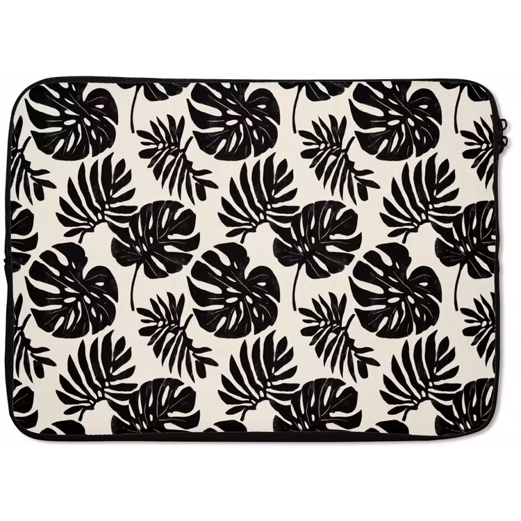 Modern - Monstera - Zwart laptophoes neopreen klein 279 -zkaufland3dotto