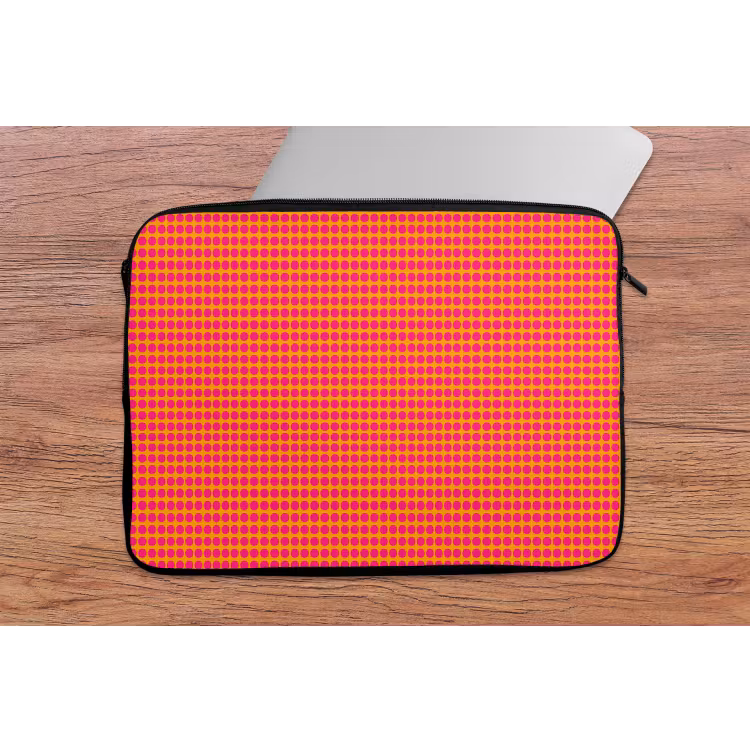 Modern - Stippen - Oranje laptophoes neopreen klein 279 -tafel