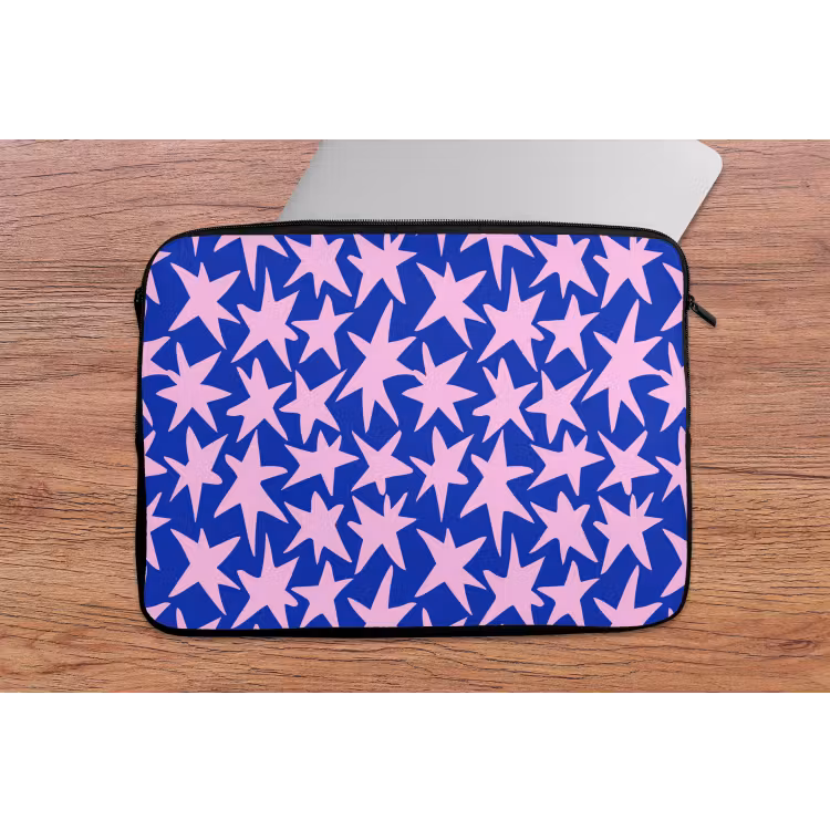 Modern - Sterren - Blauw laptophoes neopreen klein 279 -tafel