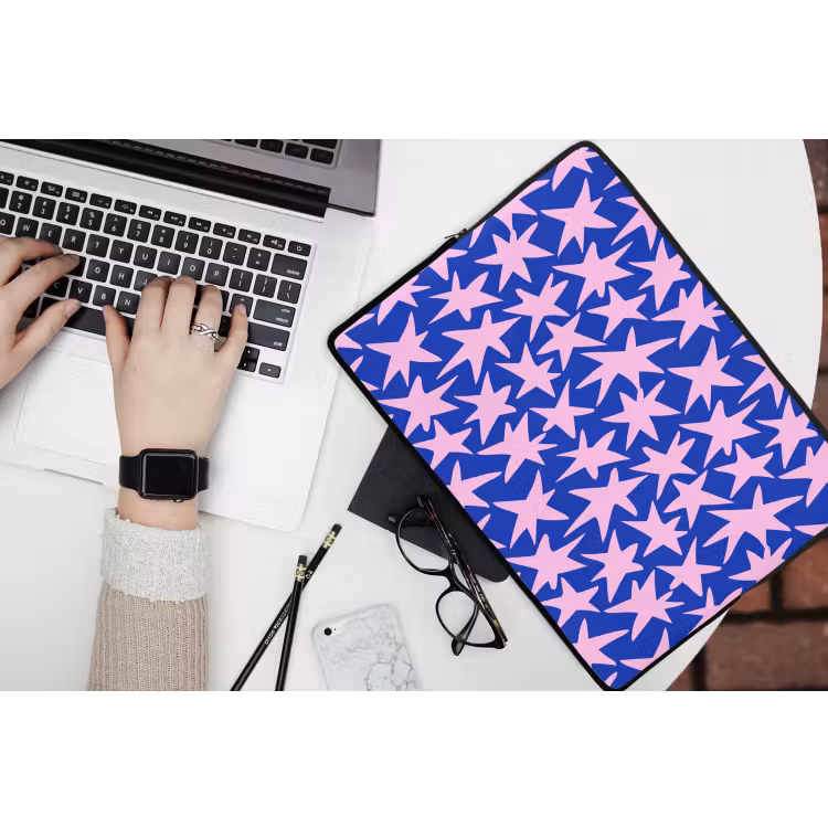 Modern - Sterren - Blauw laptophoes neopreen klein 279 -bureau