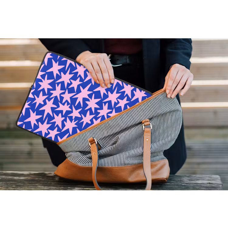 Modern - Sterren - Blauw laptophoes neopreen klein 279 -tas
