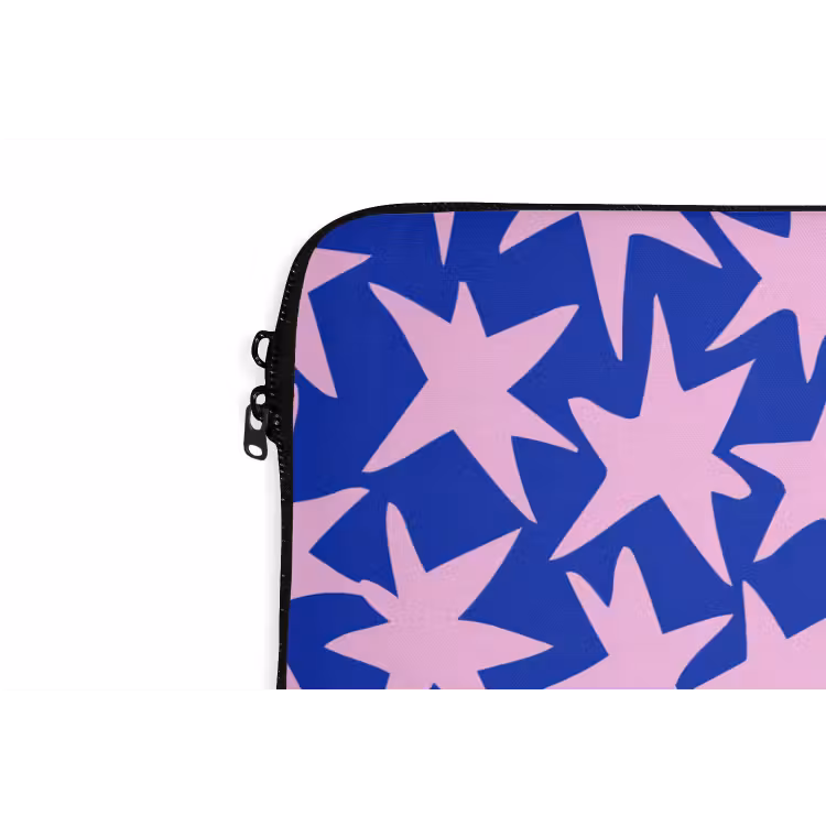 Modern - Sterren - Blauw laptophoes neopreen klein 279 -detail