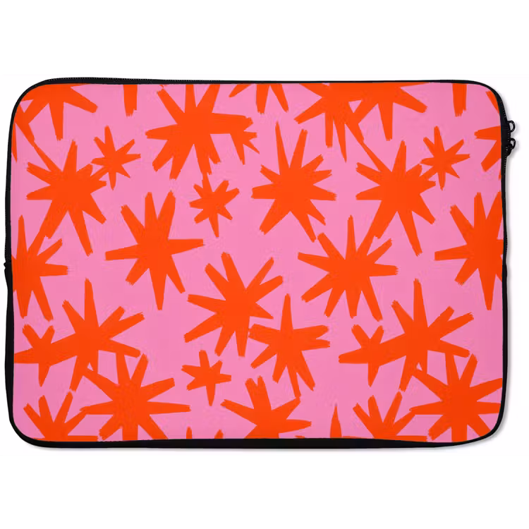 Modern - Sterren - Roze laptophoes neopreen klein 279 -zkaufland3dotto