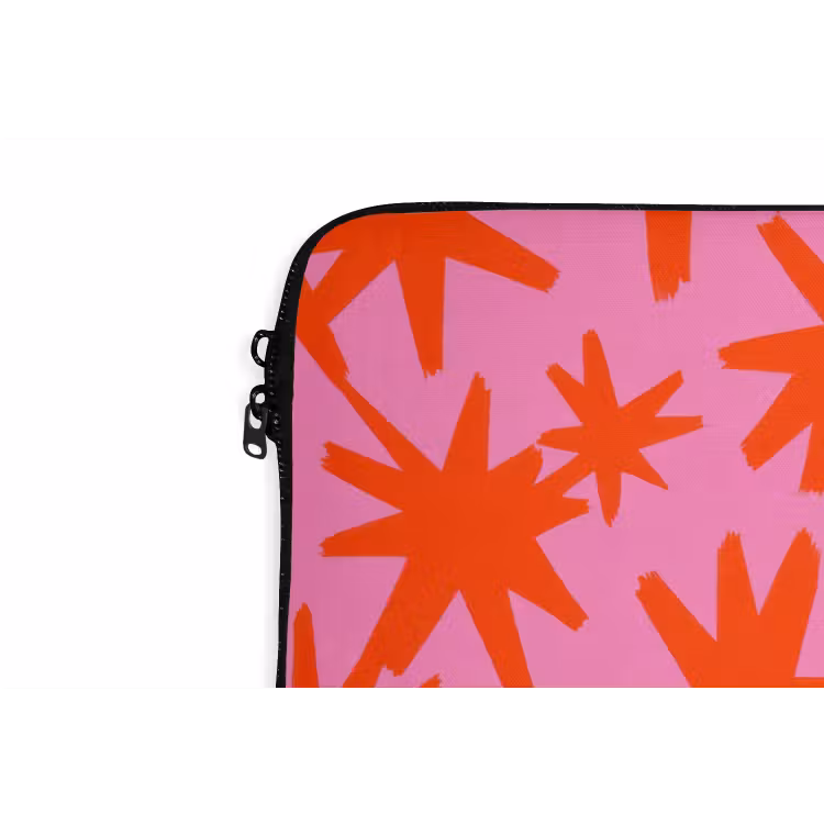 Modern - Sterren - Roze laptophoes neopreen klein 279 -detail