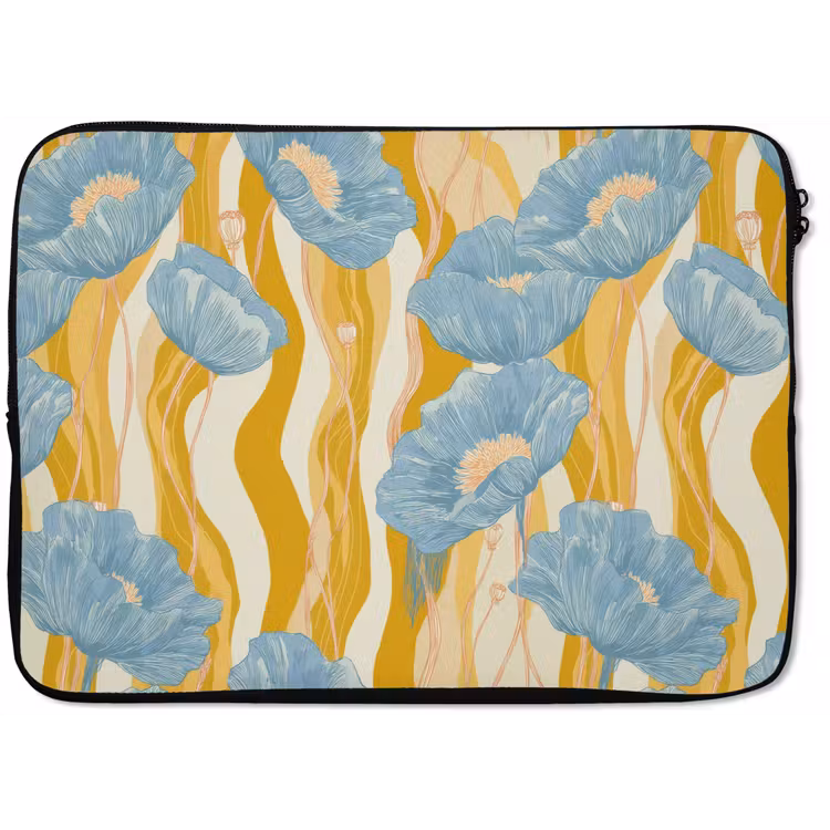 Papavers - Botanisch - Blauw laptophoes neopreen klein 279 -zkaufland3dotto