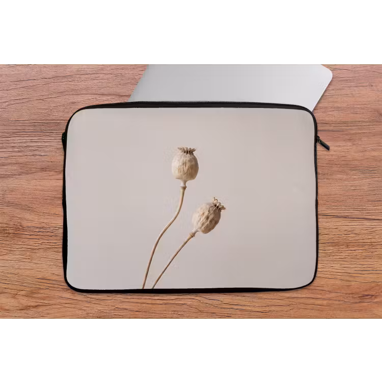 Papaverbollen - Droogbloemen - Minimalistisch - Beige - Rustig laptophoes neopreen klein -tafel