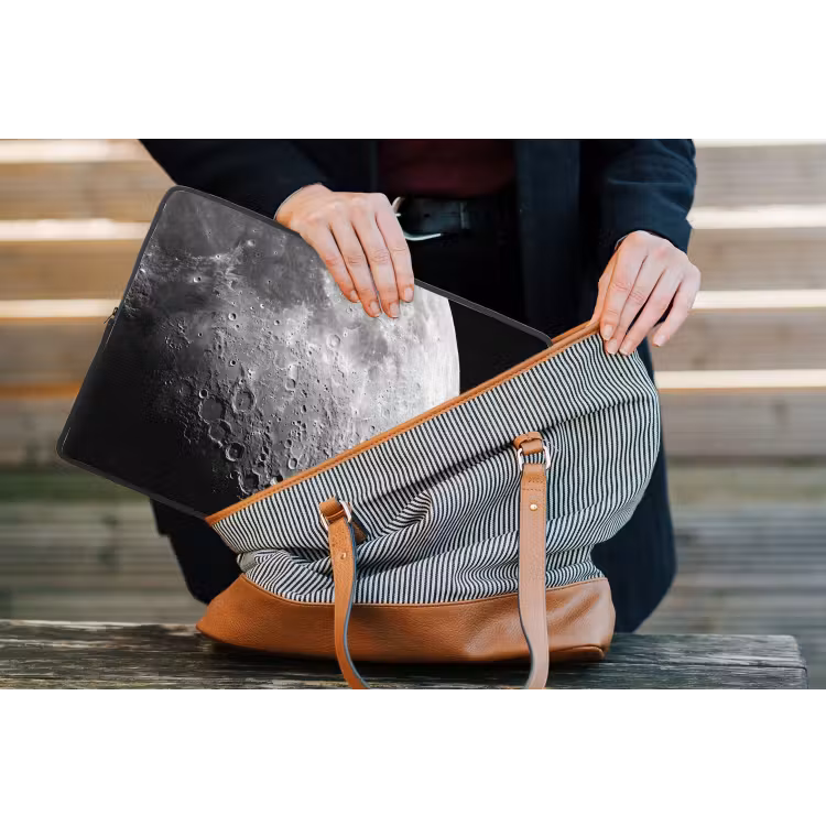 Laptop hülle - Mond – Krater – Weltraum - Maan - Kraters - Ruimte laptophoes neopreen klein