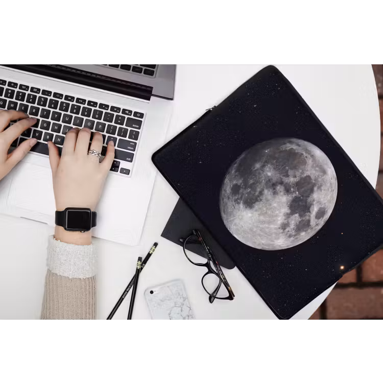 Laptop hülle - Mond – Sterne – Weltraum - Maan - Sterren - Ruimte laptophoes neopreen klein