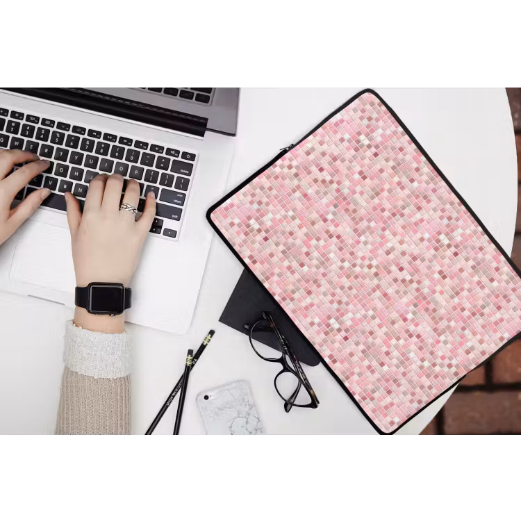 Mozaïek - Patroon - Roze laptophoes neopreen klein 279 -bureau
