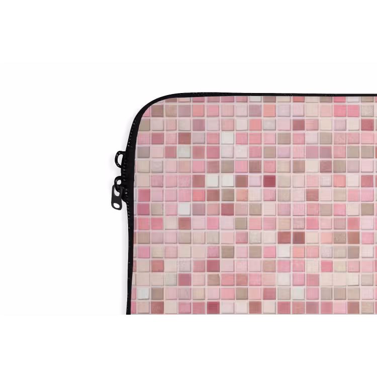 Mozaïek - Patroon - Roze laptophoes neopreen klein 279 -detail