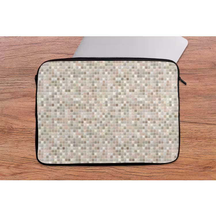 Mozaïek - Patroon- Taupe laptophoes neopreen klein 279 -tafel