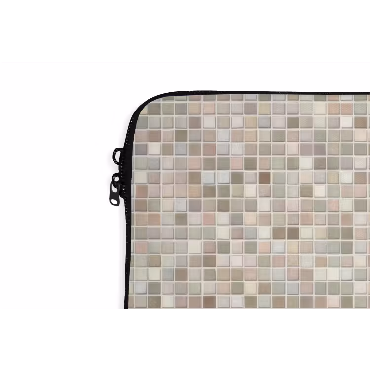 Mozaïek - Patroon- Taupe laptophoes neopreen klein 279 -detail