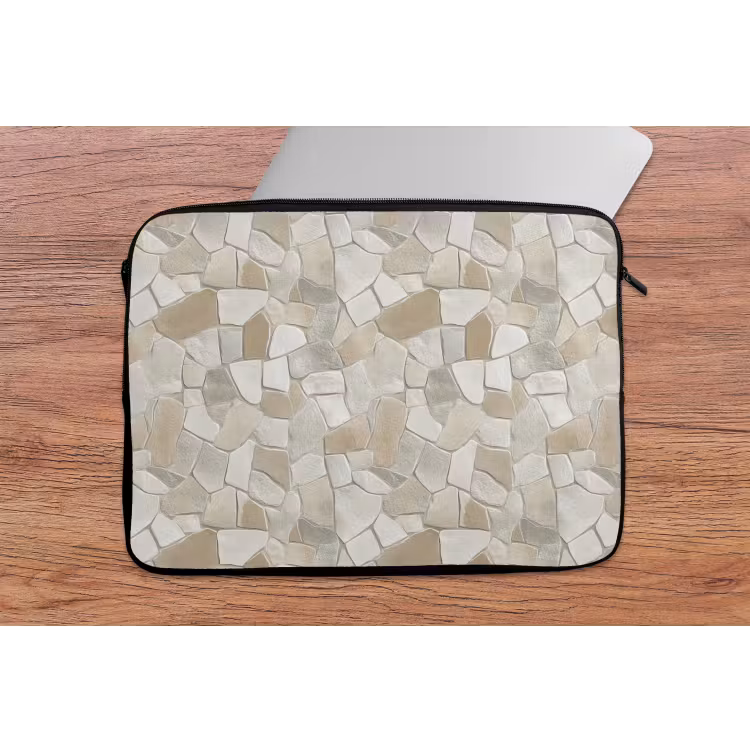 Mozaïek - Stenen - Beige laptophoes neopreen klein 279 -tafel