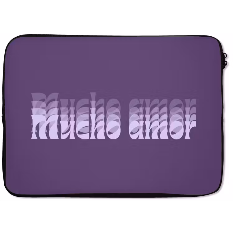 Mucho amor - Paars - Grafisch laptophoes neopreen klein -zkaufland3dotto