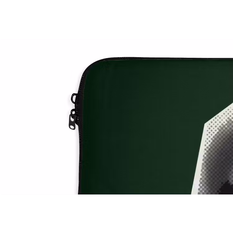 Mond - Groen - Illustratie - BLAH BLAH laptophoes neopreen klein -detail